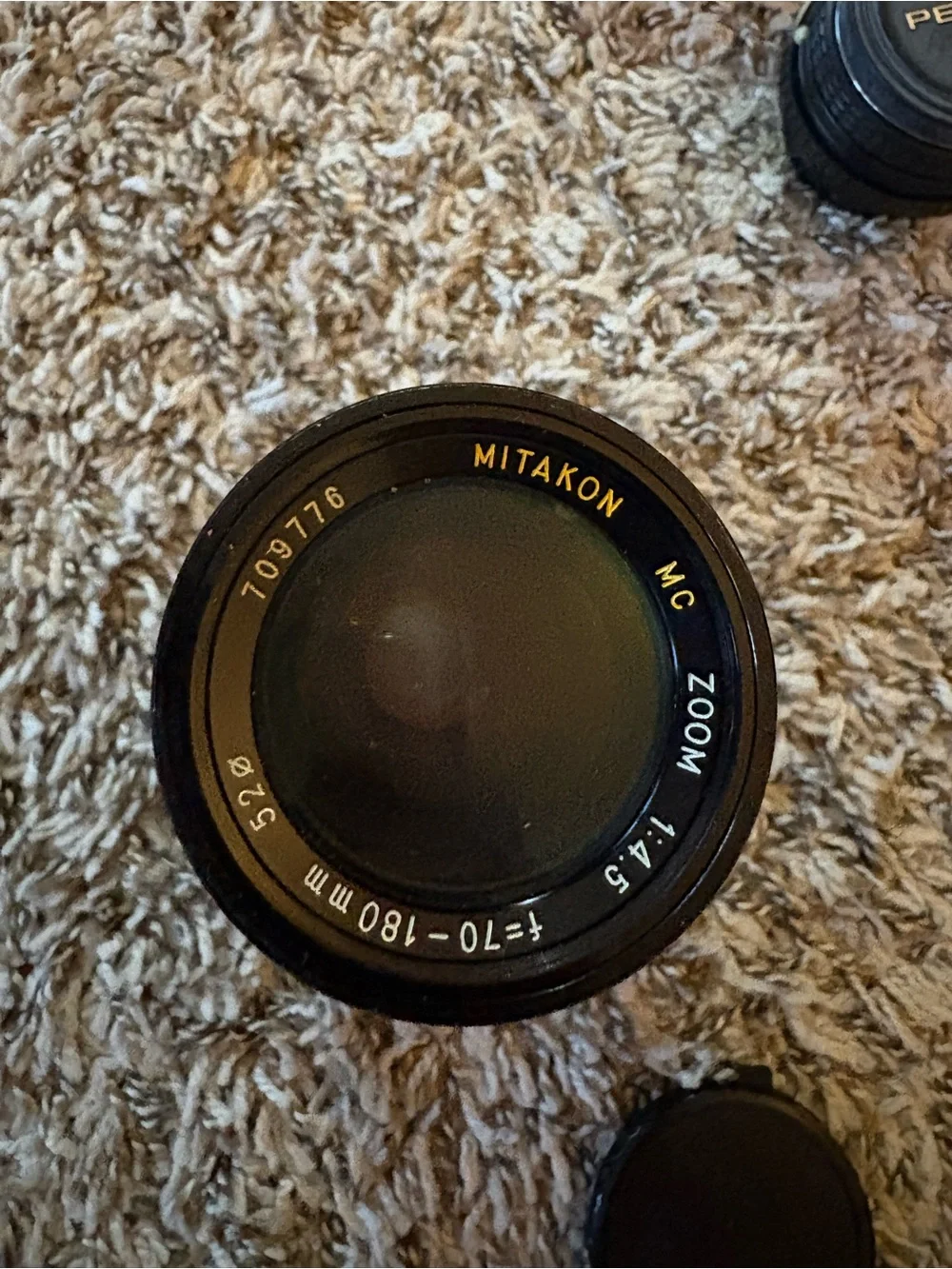 Pentax film cameras and lenses